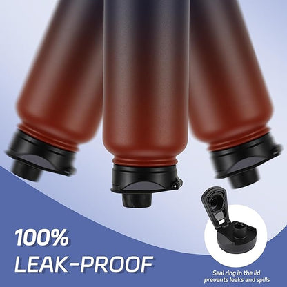 HASLE OUTFITTERS 40oz Stainless Steel Water Bottle, Vacuum Insulated Double Walled Leak Proof Sports Water Bottle with 2 Lids (Straw and Spout Lid) Thermo Mug Keep Cold and Hot(Ruby Purple Gradient,1)