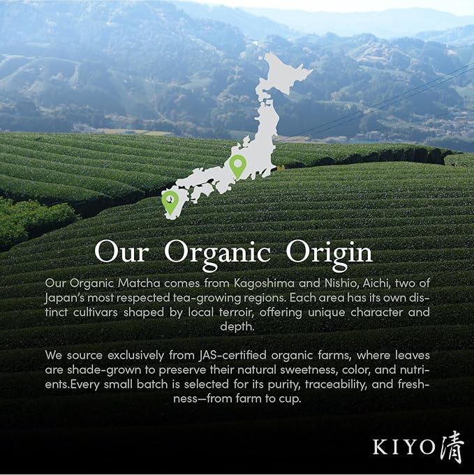 Kiyo Matcha Classic Grade Chiba no Shiro Organic Ceremonial Matcha - Pure Japanese First Harvest Organic Ceremonial Grade Matcha Green Tea Powder from Japan (40g/1.4oz)
