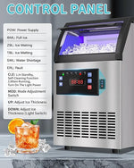 Load image into Gallery viewer, Commercial Spray Drench Ice Maker Machine 130 Lbs/Day, Undercounter Ice Makers 100Lbs Storage Bin and 45 Ice Trays, Under Counter ice Maker for Home, Bar, Party