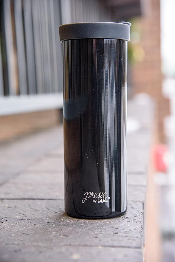 bobble French Coffee Presse, On-The-Go use, Quick Brew, Slim Design, Triple Wall Insulation, 14 oz (Stainless Steel)