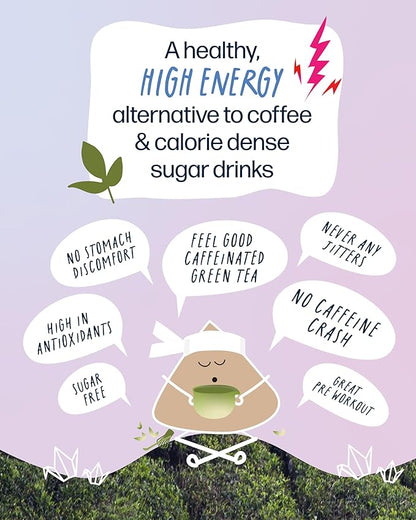 High Caffeine Tea (155 mg) - Kubo Tea: Organic Earl Grey Black Tea Bags for Clean Energy & Focus | Healthy Coffee Substitute | Bergamot Caffeine Blend | 20 Ct | Compostable Packaging