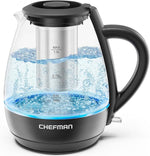 Load image into Gallery viewer, Chefman Electric Kettle with Tea Infuser, 1L 1500W, Removable Lid for Easy Cleaning, Boil-Dry Protection, Stainless Steel Filter, BPA Free, Auto Shut Off Hot Water Boiler, Small Electric Tea Kettle