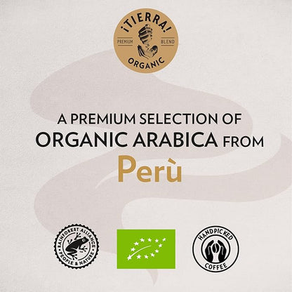Lavazza, ¡Tierra Organic Amazonia Whole Bean Coffee Medium Roast 10.5 Oz Bag, Balanced and Aromatic Fruity and floral notes - Packaging May Vary