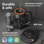 Load image into Gallery viewer, Vianté Electric Kettle With Infuser For Loose Leaf. Hot Tea Maker With Temperature Control And Automatic Shut Off. Tea Kettle With Brewing Programs. 1.5 Liters Capacity | Black Color