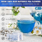 Load image into Gallery viewer, FreshDrinkUS, Premium 55 Tea Bags Blue Butterfly Pea Flowers, 100% Natural and Pure from Butterfly Pea Flowers, Made With Natural Material Tea Bag, No Sugar, No Caffeine, No Gluten, Vegan
