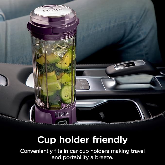 Ninja BC151PR Blast Portable Blender, Cordless, 18oz. Vessel, Personal Blender-for Shakes & Smoothies, BPA Free, Leakproof-Lid & Sip Spout, USB-C Rechargeable, Dishwasher Safe Parts, Passion Fruit