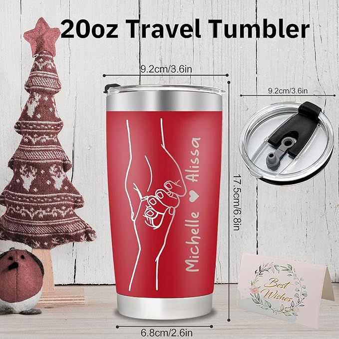Personalized Tumblers with Engraved Name, Personalized Birthday Gifts for Men Women, Custom 20oz Stainless Steel Coffee Tumbler with Lids and Straws, Custom Travel Cup