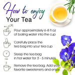 Load image into Gallery viewer, FreshDrinkUS, Clarity Calm Butterfly Pea Flower Tea – 60 Tea Bags Herbal Blend of Butterfly Pea Flower, Rosemary, Moringa, Lemongrass &amp; Licorice Root – Caffeine-Free. Sugar-Free. Gluten-Free. Vegan