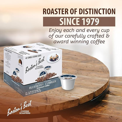 Boston’s Best - Blueberry Cobbler Flavored Coffee Blend, Dessert Gourmet Compatible with Keurig Coffee Maker, 1 Count (42 Single Serve Medium Roast Cups)