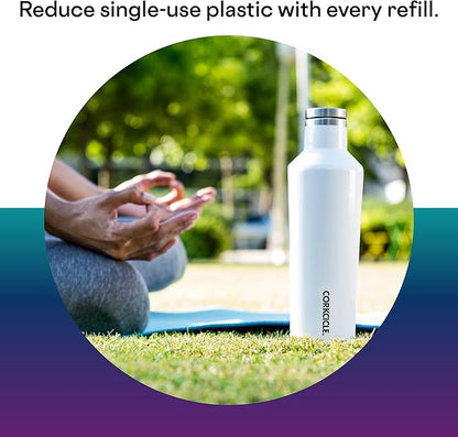 Corkcicle Classic Canteen Insulated Tumbler, Dragonfly, 16 oz – Reusable Water Bottle Keeps Beverages Cold for 25 Hours & Hot 12 Hours – Cupholder Friendly Tumbler with Screw-On Cap