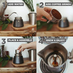 Load image into Gallery viewer, GROSCHE Milano Steel | 10 Espresso Cup | Stovetop Espresso Maker: Stainless Steel Moka Pot for Greca, Induction, Electric &amp; Gas Stoves | Dishwasher Safe Stovetop Espresso Maker Moka Pot