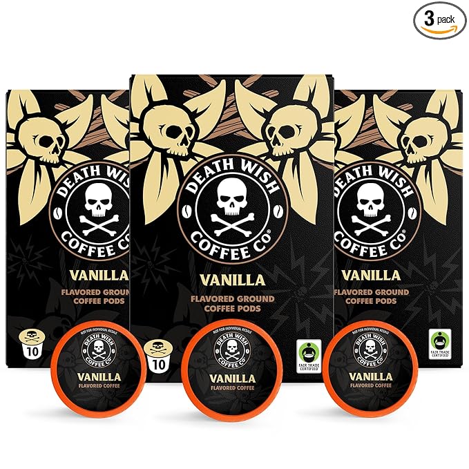 Death Wish Coffee, Vanilla Single Serve Pods (30 Count)