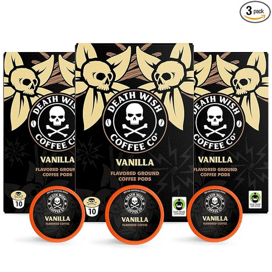 Death Wish Coffee, Vanilla Single Serve Pods (30 Count)