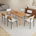 Load image into Gallery viewer, Modern PU Leather Dining Room Chairs Set of 6, Upholstered Kitchen Chairs with Curved Wood Backrest and Metal Legs Adjustable Feet for Kitchen Dining Room(White)