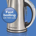 Load image into Gallery viewer, Hamilton Beach 1.7 Liter Temperature Control Electric Kettle, Water Boiler &amp; Heater, Fast Boiling 1500 Watts, BPA Free, Cordless, Auto-Shutoff and Boil-Dry Protection, Stainless Steel (41020R)