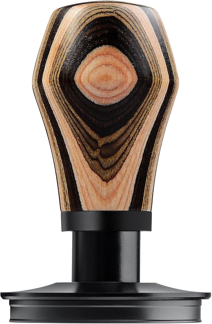 Normcore 51mm Coffee Tamper V4, Spring Loaded Tamper with Titanium PVD Coating Ripple Base, Espresso Tamper Fits 51 mm Portafilters, Colorful Wood Handle