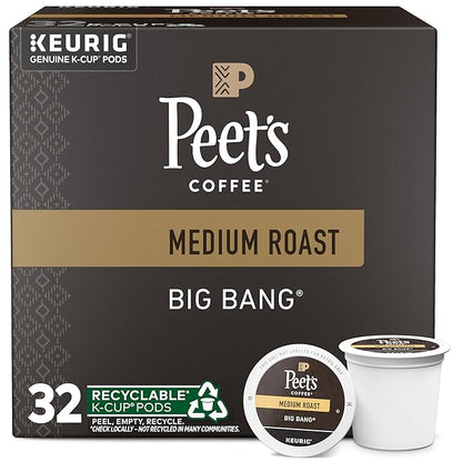 Peet's Coffee, Medium Roast Keurig K-Cup Pods - Big Bang, 32 Count (1 Box of 32 K-Cup Pods)