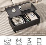 Load image into Gallery viewer, Lift Top Coffee Table, Mid Century Modern Coffee Table with Hidden Compartment, Fluted Lift Tabletop Center Table for Living Room, Home Office, Black