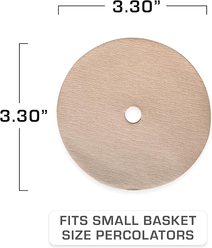 COLETTI Percolator Coffee Pot Filters – Camping Coffee Filter – Disc Coffee Filters For Percolators (Unbleach Paper, 3.3")