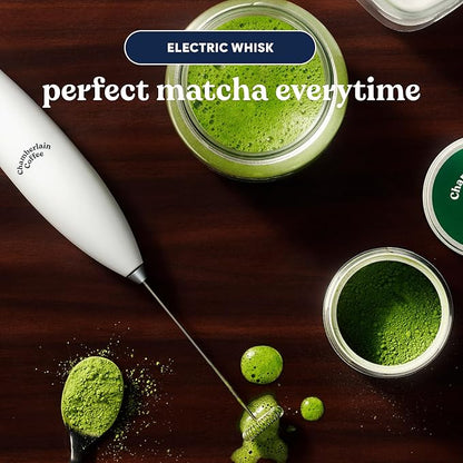 Chamberlain Coffee White Milk Frother - Handheld Frother for Coffee, Matcha, Hot Chocolate and Drink Mixer - Electric Foam Maker - White