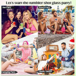 Load image into Gallery viewer, Cute Shot Glasses with Handle 2 oz, Mini Shot Tumbler with Lid and Straw, Kawaii Insulated Tumblers with Chain for Espresso Coffee Spirits Cute Stuff Funny Gifts (6 Pack-B)