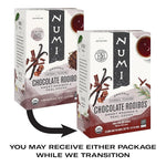 Load image into Gallery viewer, Numi Organic Chocolate Rooibos Tea, 16 Tea Bags (Pack of 3), Red Tea with Cocoa, Honeybush &amp; Vanilla (Packaging May Vary)
