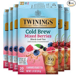 Load image into Gallery viewer, Twinings Mixed Berries Cold Brew Iced Tea Bags, 20 Count (Pack of 6), Unsweetened Flavoured Black Tea, Caffeinated, 120 Teabags