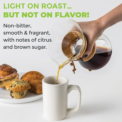 Wink Coffee Blonde Roast, Light Roast Whole Bean Coffee, Large 2.2 lb bag, Single Origin Colombian Arabica Beans, Small-Batch, Smooth, Sustainably Sourced