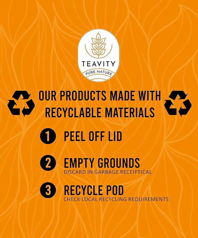 Organic Chamomile Tea Pods for Keurig - Decaf Tea Pods - Pleasant Chamomile by Teavity (24 Tea Pods)