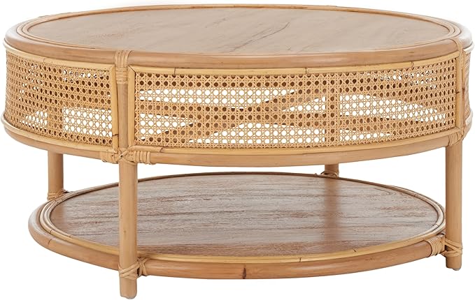 SAFAVIEH Home Collection Arvid Natural Brown Solid Wood Coffee Table (Fully Assembled)