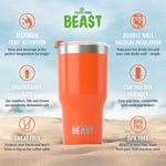 Load image into Gallery viewer, Beast 30 oz Tumbler Stainless Steel Vacuum Insulated Coffee Ice Cup Double Wall Travel Flask (Orange)
