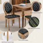 Load image into Gallery viewer, Vintage French Country Dining Room Chairs Set of 8, PU Leather Dining Chairs with Solid Wood Legs, Black Upholstered Dining Chair, Sillas para Comedor, Kitchen &amp; Dining Room Chair (Black, PU, 8Pcs)