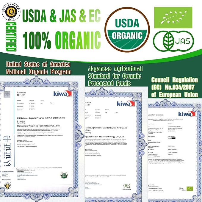 EFOOFAN Ceremonial Grade Matcha Green Tea Powder- (113g/4oz) - USDA/JAS/EC Certified Organic Matcha Lette, Pure Natural and Unsweetened, Chinese Premium Macha