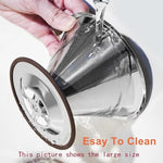 Load image into Gallery viewer, Pour Over Coffee Dripper Pour Over Coffee Filter, Cone Stainless Steel Reusable Paperless Double Layer Mesh Cup Metal Fine Mesh Strainer Slow Drip Portable with Stand &amp; Cleaning Brush Camping