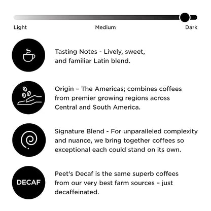 Peet’s Coffee Decaf House Blend K-Cup Coffee Pods for Keurig Brewers, Dark Roast, 22 Pods (Pack of 1, 22 Count Total)