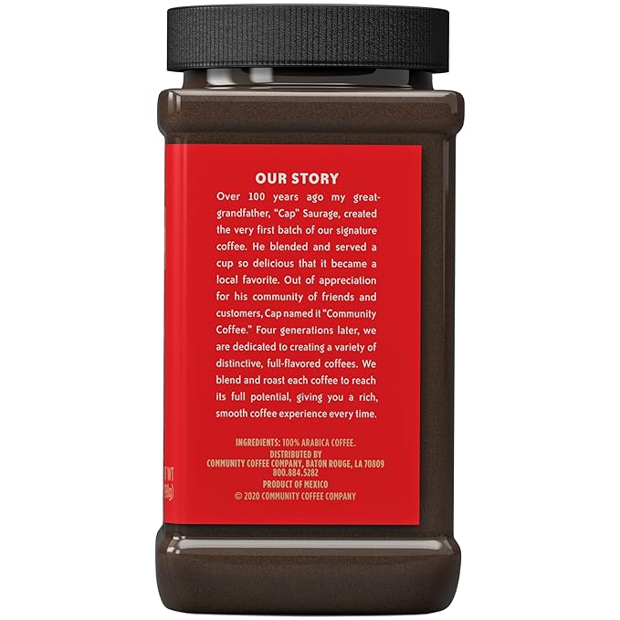 Community Coffee Signature Blend Instant Coffee, Dark Roast, 7 oz Jar (Pack of 1)