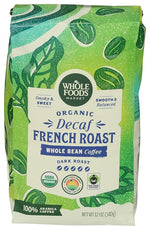 Load image into Gallery viewer, Whole Foods Market, Organic Decaf Whole Bean Coffee, Dark French Roast, Smoky &amp; Sweet, Smooth &amp; Balanced, 12 Ounce