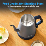 Load image into Gallery viewer, DmofwHi Gooseneck Electric Kettle(1.0L),1000W Electric Tea Kettle of 304 Stainless Steel,Auto Shut off,Water Kettle for Coffee and Tea-Grey