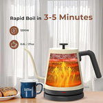 Load image into Gallery viewer, KLEAH Gooseneck Electric Kettle - 0.8L Automatic Shut Off Tea &amp; Coffee Kettle, Hot Water Boiler Pour Over Coffee Kettle, 1200W Quick Heating Keep Warm, Bone White