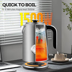 Load image into Gallery viewer, Pukomc Electric Kettle,1.7L Stainless Steel Electric tea kettle with Temperature Gauge, Fast Boiling, Auto Shut - off, BPA - Free, Boil - Dry Protection, (Silver)