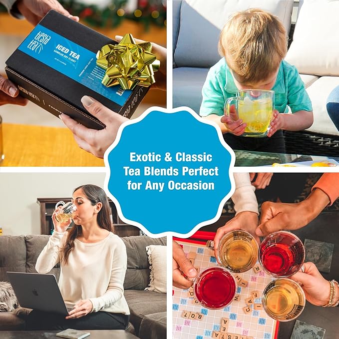 Tiesta Tea - Iced Tea Sampler Dry Flight Set, Loose Leaf, High to No Caffeine, Makes Cold Brew Iced Drink, Assorted Brew Sets with Herbal, Black, Fruit Blends & More, 8 Resealable Sample Pouches