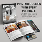 Load image into Gallery viewer, Zulay Kitchen FrothMate Powerful Milk Frother Portable &amp; Compact Handheld Foam Maker Lattes, Cappuccinos (Blue with Gold Button, Froth Mate)