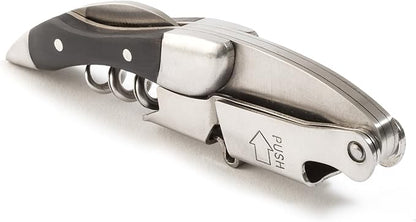 Prestige By Coutale Sommelier - The French Patented Spring-Loaded Double Lever Waiters Corkscrew and Wine Bottle Opener (Blackwood)
