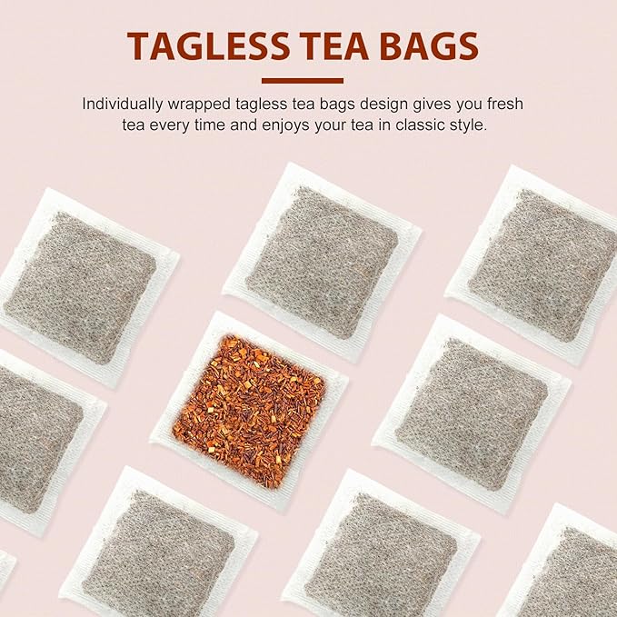 Soeos Organic Rooibos Tea, 200 Teabags (2 Packs), Naturally Caffeine Free, USDA and Non GMO Certify, Smooth and Robust Flavor, Excellent for Hot or Iced Brew, 18oz (500g)
