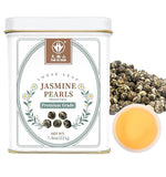 Load image into Gallery viewer, TIAN HU SHAN Jasmine Tea Jasmine Dragon Pearls Green Tea Loose Leaf 7.8oz (221g) Tin