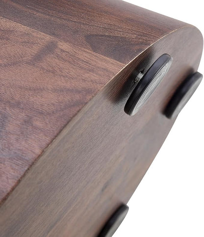 Walnut Coffee Table, 25.6" Small Coffee Table, Natural Wood Grain Round Tabletop with Wooden Cone Base, Round Living Room Table with Adjustable Feet, Mid Century Center Table for Apartment,Small Space