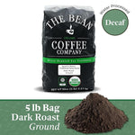 Load image into Gallery viewer, The Bean Organic Coffee Company Water Processed DECAF IL Chicco (Traditional Italian Roast), Dark Roast, Ground Coffee, 5-Pound Bag, Café Molido Tostado Orgánico descafeinado