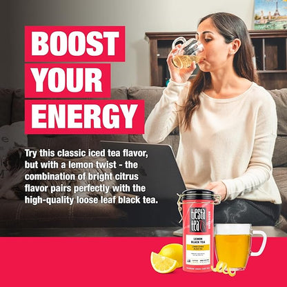 Tiesta Tea - Lemon Black Tea, Loose Leaf, Lemon Citrus Black, Premium Blend, High Caffeinated, Makes Hot or Iced, Brews Up to 50 Cups, 5oz Refillable Tin