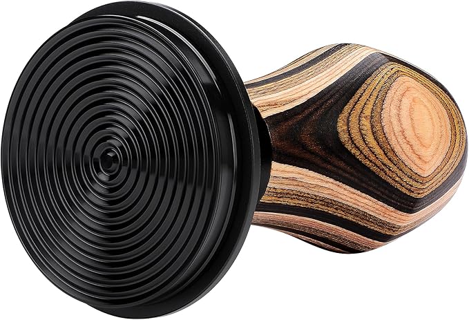 Normcore 58.5mm Espresso Coffee Tamper V4, Spring Loaded Tamper With Titanium PVD Coating Ripple Base, 15lb / 25lb / 30lbs Replacement Springs, Colorful Wood Handle