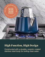 Load image into Gallery viewer, Caraway 2 Quart Whistling Tea Kettle - Durable Stainless Steel Tea Pot - Fast Boiling, Stovetop Agnostic - Non-Toxic, PTFE &amp; PFOA Free - Includes Pot Holder - Sage